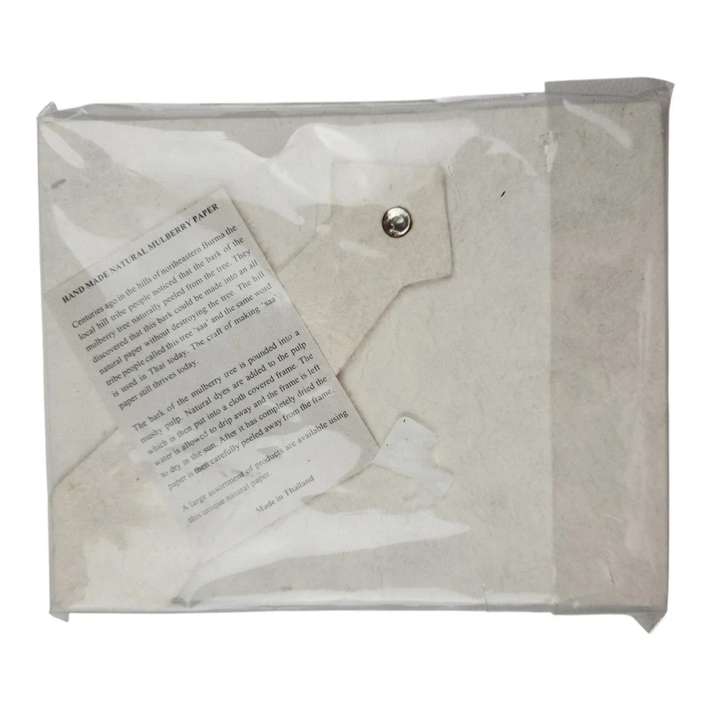 Handmade Mulberry Paper Picture Frame 4x6 Cream Botanical Leaf‎ Pressed Flowers